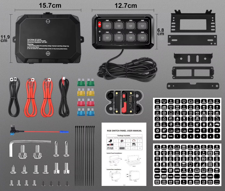 8 Gang RGB Bluetooth Switch panel